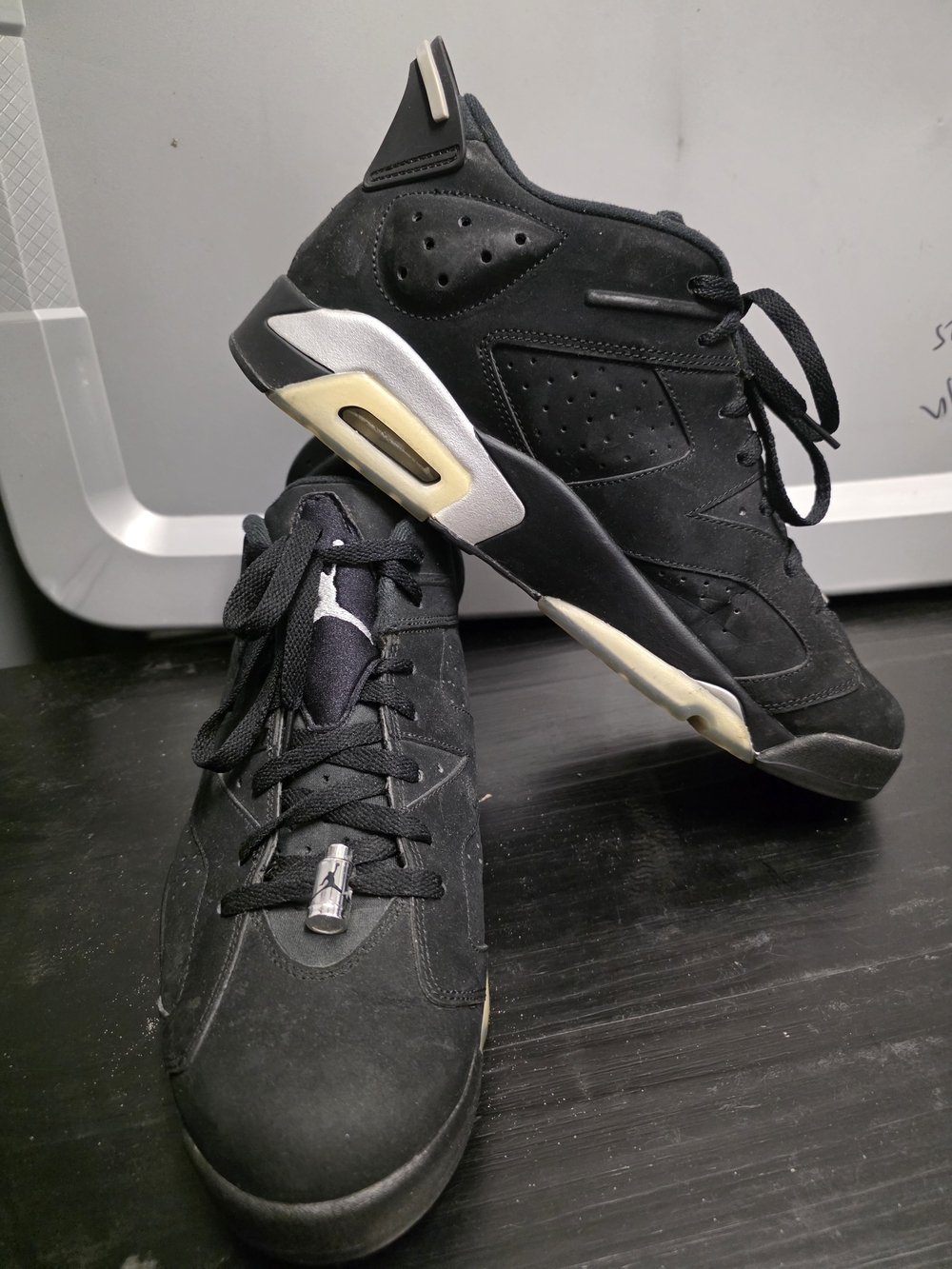 Jordan Air Jordan 6 Retro Low Men's Low Top Lace Up Basketball Sneakers Black